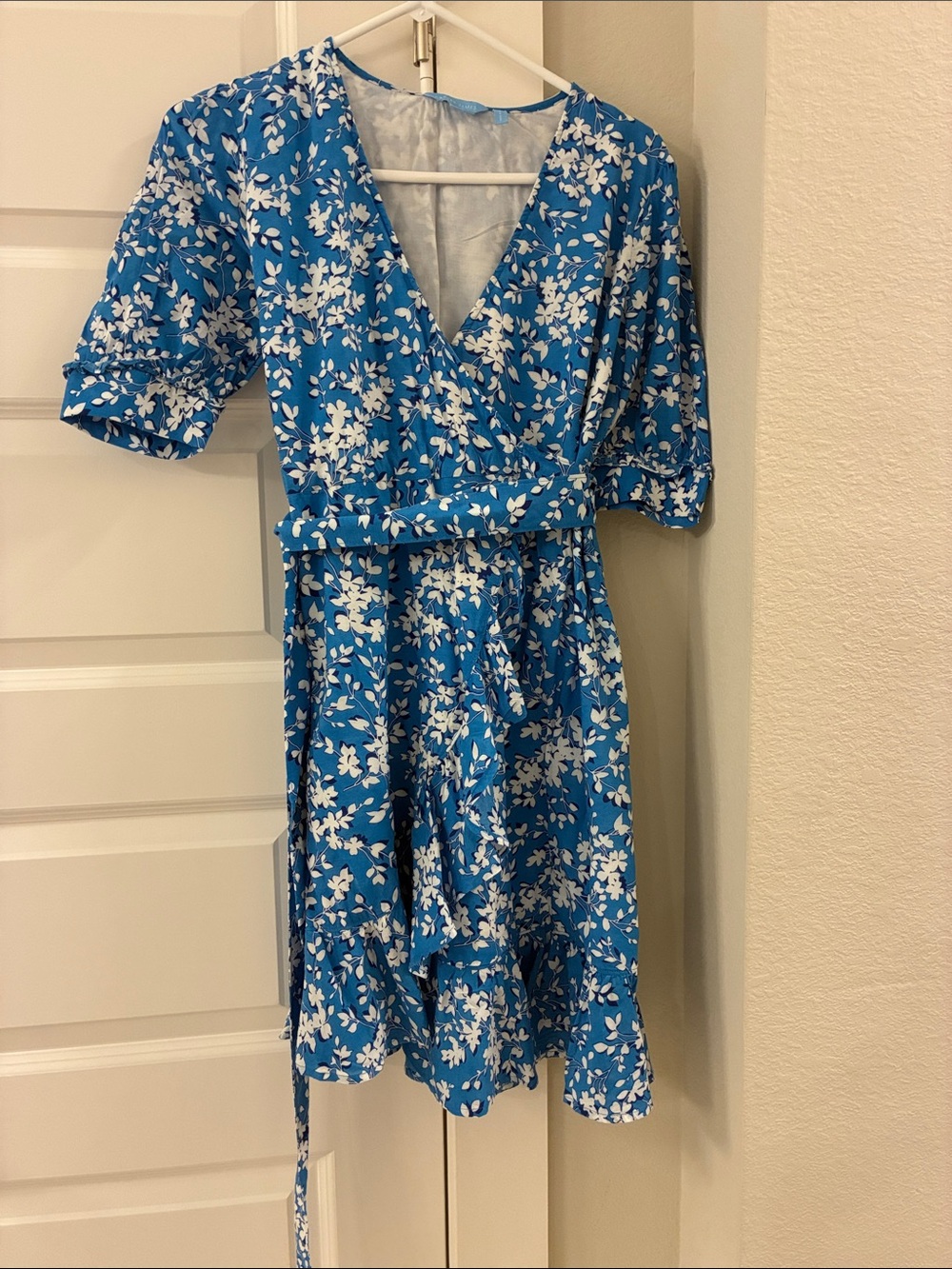 Draper James Blue Floral Wrap Dress